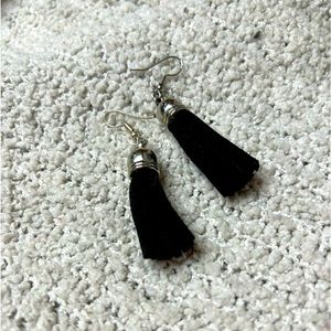 Black tassel earrings
